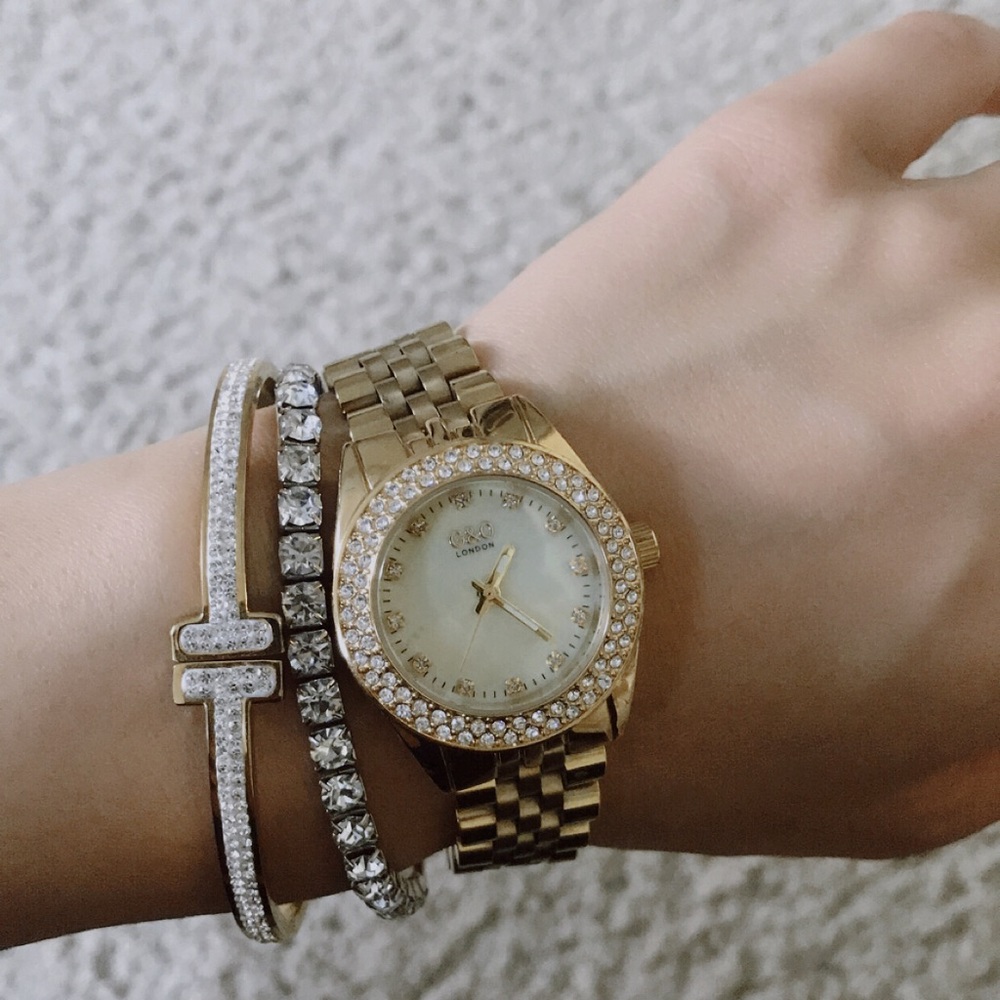 Gold Plated Iced Out Watch by G&O London.